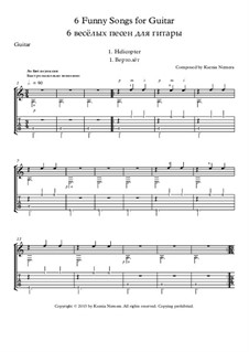 6 funny songs for guitar: 6 funny songs for guitar by Ksenia Nemera