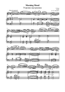 Suite No.1. Morning Mood, Op.46 No.1: For alto saxophone and piano by Edvard Grieg
