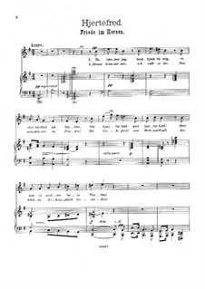 Eight Songs, Op.1: No.6 Hjertefred by Gerhard Schjelderup