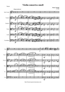 Concerto for Violin and Orchestra in E Minor: Full score and parts by Pietro Nardini