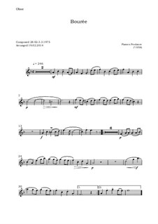 Bouree for oboe, violin, viola and cello or string quartet: Oboe (2nd violin part) by Plamen Prodanov