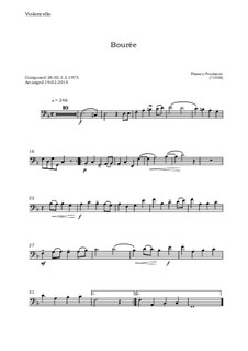 Bouree for oboe, violin, viola and cello or string quartet: Cello part by Plamen Prodanov