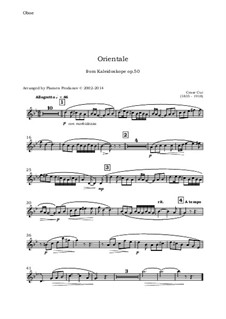 No.9 Orientale: For oboe, violin, viola and cello - oboe part by César Cui