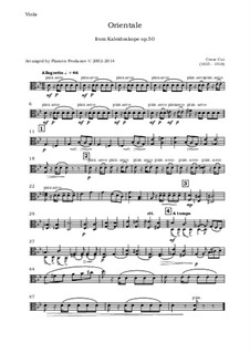 No.9 Orientale: For oboe, violin, viola and cello - viola part by César Cui