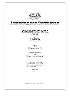 Complete Symphony: Version for piano by Ludwig van Beethoven
