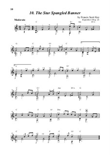 Instrumental version (one instrument): For guitar by John Stafford Smith