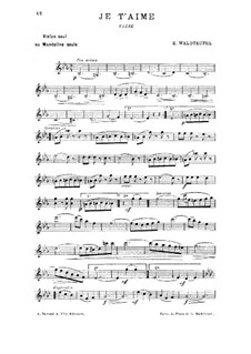 Je t'aime: Je t'aime by Émile Waldteufel