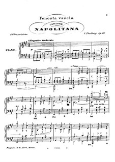 L´art du chant appliqué au piano, Op.70: No.24 Transcription on Canzone Napolitana 'Fenesta vascia' by Sigismond Thalberg