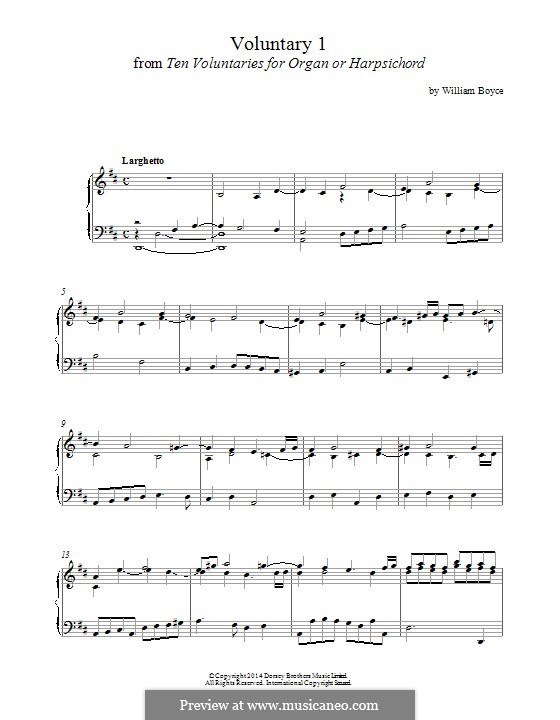 Ten Voluntaries for Organ (or Harpsichord): Voluntary No.1 by William Boyce