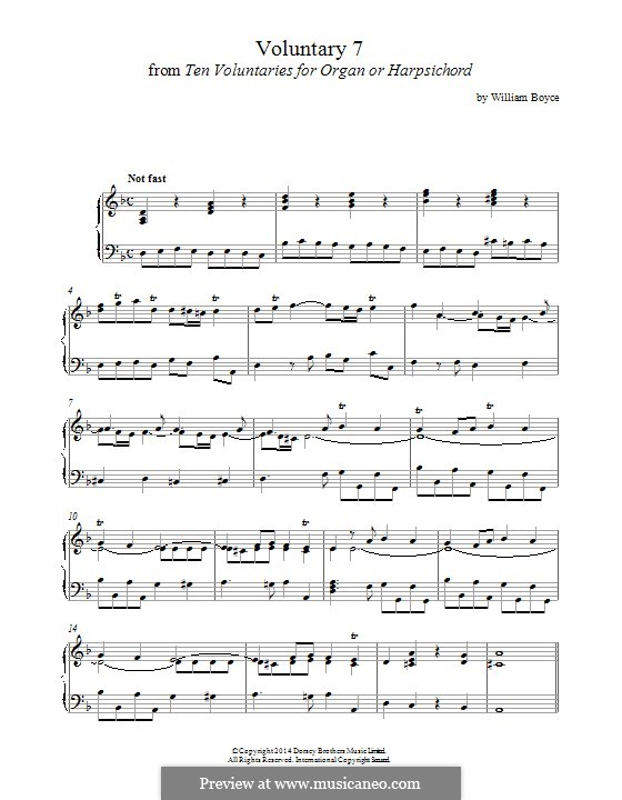 Ten Voluntaries for Organ (or Harpsichord): Voluntary No.7 by William Boyce