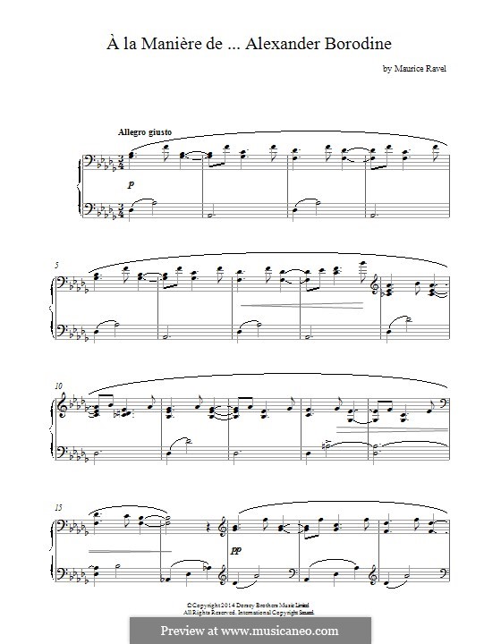 À la manière de, M.63: Borodine by Maurice Ravel