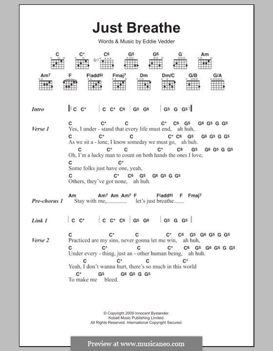 Just Breathe: Lyrics and chords by Eddie Vedder