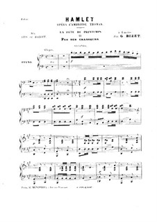 Hamlet: La fête du printemps. No.2 Pas des Chasseurs, for Piano Four Hands by Ambroise Thomas