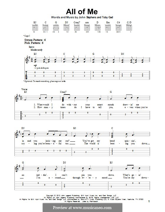 All of Me: For guitar with tab by John Stephens, Tobias Gad