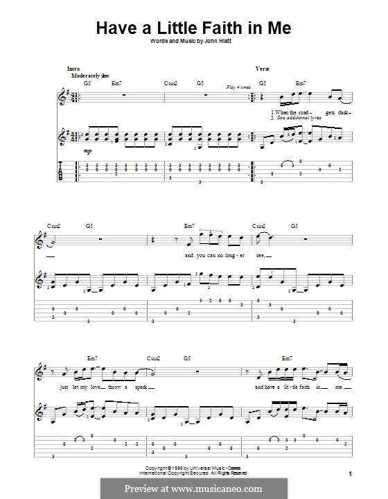 Have a Little Faith in Me: For guitar with tab by John Hiatt