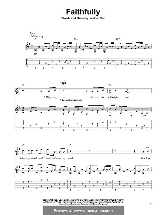 Faithfully: For guitar with tab by Jonathan Cain