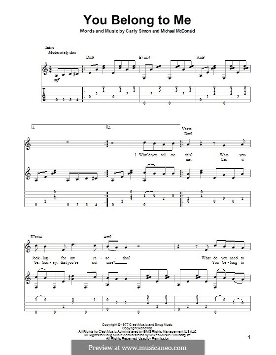 You Belong To Me (Jennifer Lopez): For guitar with tab by Michael McDonald