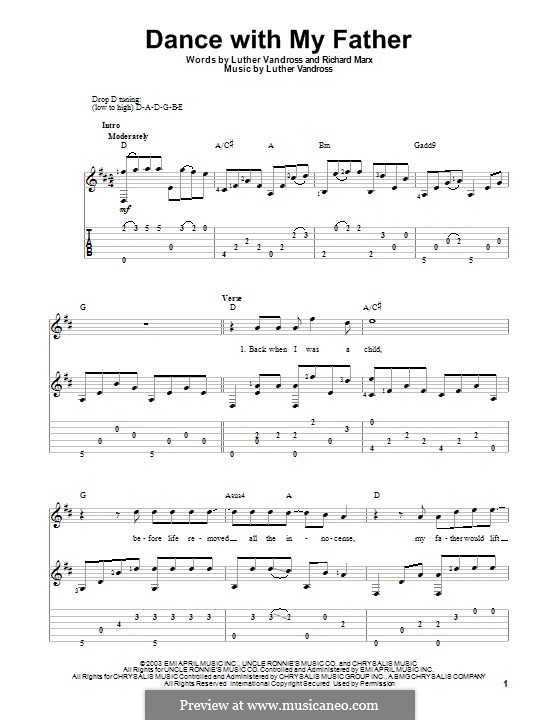 Dance with My Father: For guitar with tab by Luther Vandross