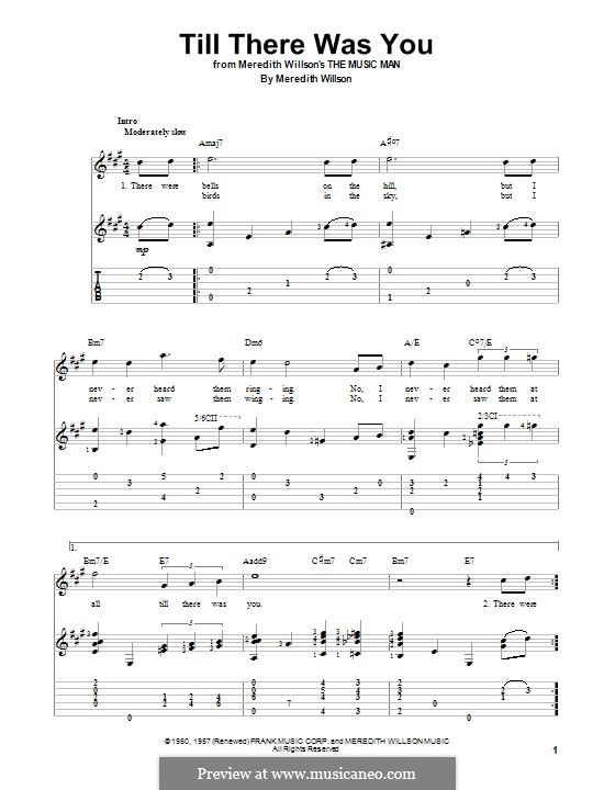 Till There Was You: For guitar with tab by Meredith Willson