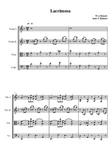 Lacrimosa: For string quartet, Op.9 No.1 by Wolfgang Amadeus Mozart