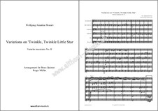 Twelve Variations on 'Ah vous dirais-je, Maman', K.265/300e: For wind quintet by Wolfgang Amadeus Mozart