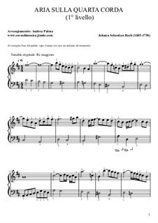 Aria: Version for piano by Johann Sebastian Bach