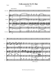 Concerto for Cello and Orchestra No.5 in C Major, Hob.VIIb/5: Full score, parts by Joseph Haydn