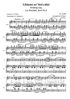 Libiamo ne'lieti calici (Brindisi): For soloists, choir and piano by Giuseppe Verdi