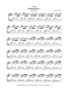 Prelude and Fugue No.1 in C Major, BWV 846: For piano (editor Pavel Popov, 2013) by Johann Sebastian Bach