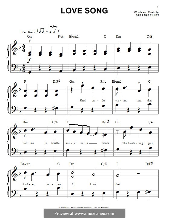 Love Song: For piano by Sara Bareilles