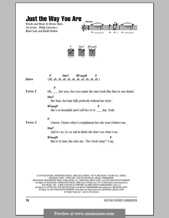 Vocal version: Lyrics and chords by Ari Levine, Khalil Walton, Khari Cain, Bruno Mars, Philip Lawrence