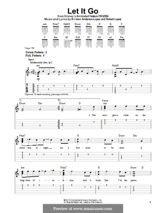 Instrumental version: For guitar with tab by Robert Lopez, Kristen Anderson-Lopez