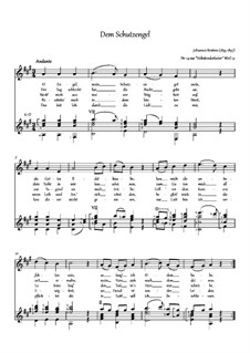 Children's Folk Songs, WoO 31: No.14 Dem Schutzengel, for voice and guitar by Johannes Brahms