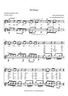 Children's Folk Songs, WoO 31: No.3 Die Henne (The Hen), for voice and guitar by Johannes Brahms