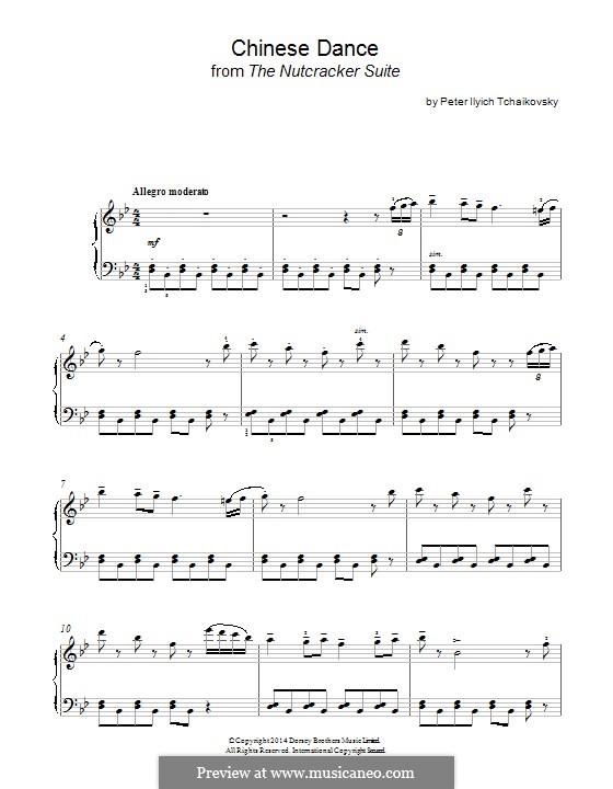 No.6 Chinese Dance: For piano by Pyotr Tchaikovsky