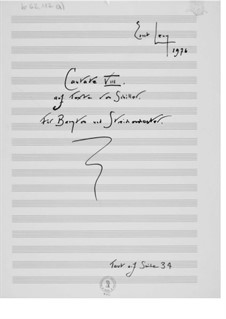 Cantata No.8 to Words from Schiller: Full score by Ernst Levy