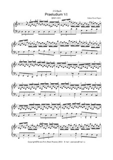 Prelude and Fugue No.6 in D Minor, BWV 851: For keyboard by Johann Sebastian Bach