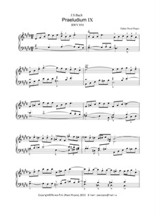 Prelude and Fugue No.9 in E Major, BWV 854: For keyboard by Johann Sebastian Bach