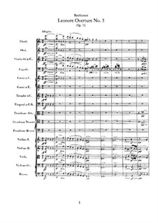Leonore. Overture No.3, Op.72b: Full score by Ludwig van Beethoven