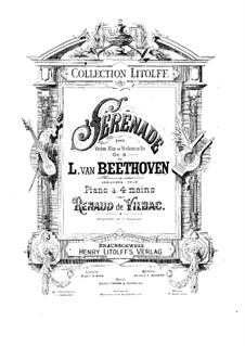 String Trio No.2 in D Major 'Serenade', Op.8: Version for piano four hands by Ludwig van Beethoven