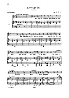 Seven Songs, Op.48: No.7 Herbstgefühl (Autumn Mood) by Johannes Brahms