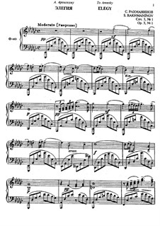 No.1 Élégie: For piano by Sergei Rachmaninoff