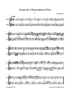 Sonate für 2 Traversflöten in F dur: Sonate für 2 Traversflöten in F dur by Bernhard Vass