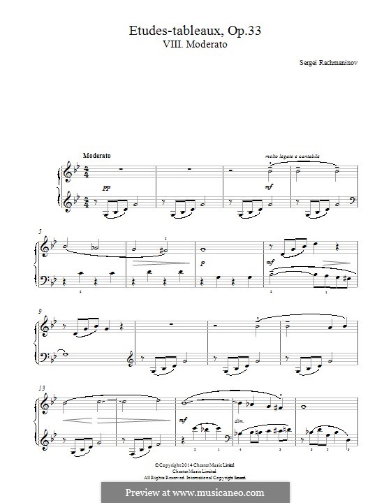 Etudes-tableaux, Op.33: No.8 in C Sharp Minor by Sergei Rachmaninoff