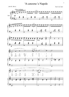 A canzone e Napule: For voice and piano by Ernesto de Curtis