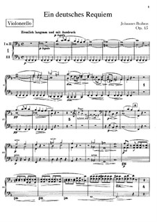 A German Requiem, Op.45: Cello parts by Johannes Brahms