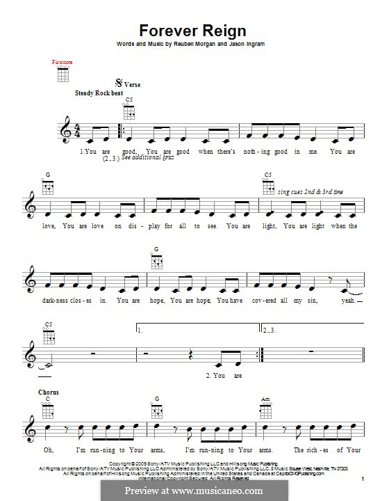 Forever Reign (Hillsong United): For ukulele by Jason David Ingram, Reuben Morgan