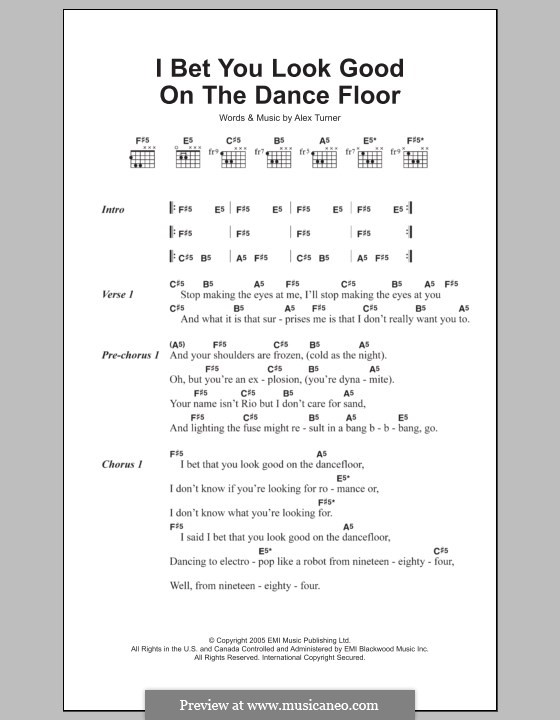 I Bet You Look Good on the Dance Floor (Arctic Monkeys): Lyrics and chords by Alex Turner