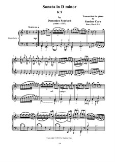 Sonata No.413 in D Minor, K.9 L.413 P.65: For piano by Domenico Scarlatti