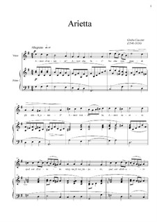 Amor ch' attendi? (Le nuove musiche): For voice and piano – score, vocal part by Giulio Caccini